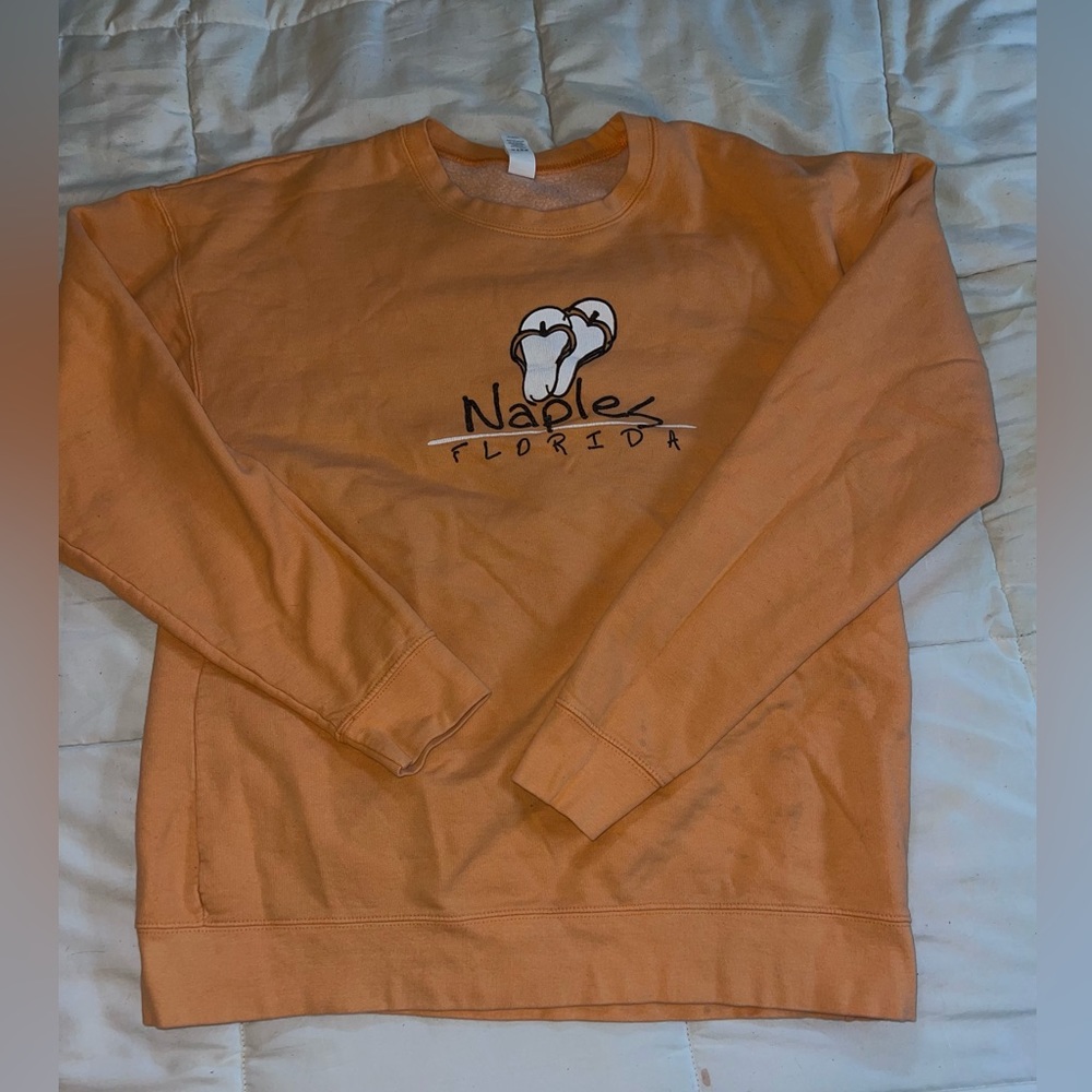 Tultex Light Orange Naples Florida Sweatshirt